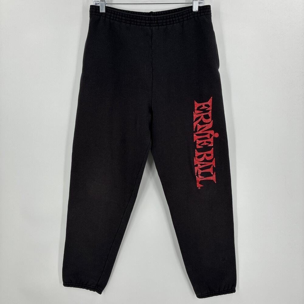 Vintage Ernie Ball Sweatpants Men Medium Black Discus Athletic Pants Music USA